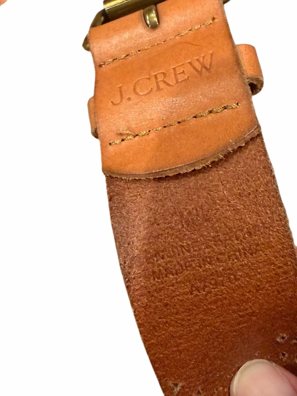 J.Crew 1.5” Leather Laser Cut Perforated Belt size M/L - Picture 4 of 4